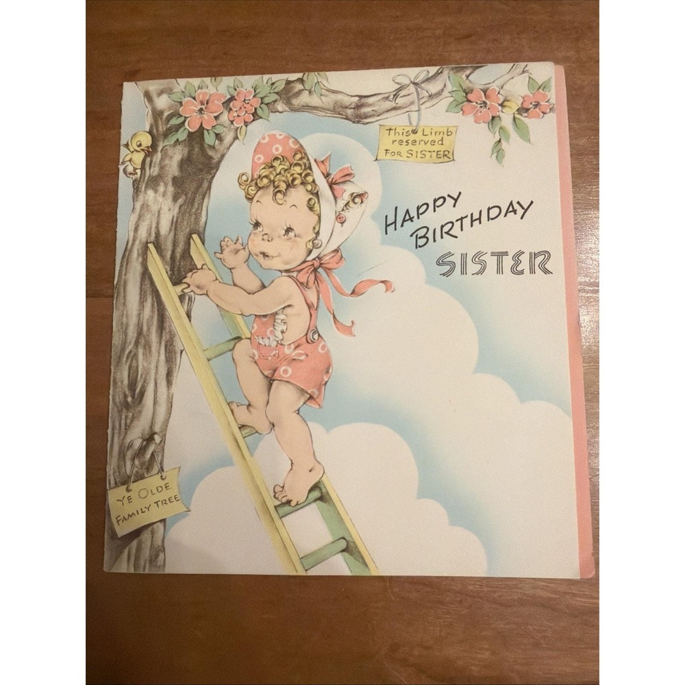 A Lot Of Four Vintage Happy Birthday Cards 1940S - Picture 5 of 7